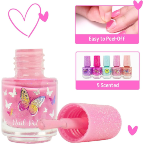 Set Lacuri de Unghii Non-Toxice pentru Copii, 5 Culori