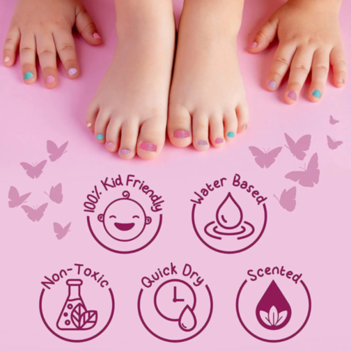 Set Lacuri de Unghii Non-Toxice pentru Copii, 5 Culori