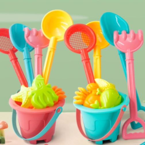 Set Jucării de Plajă cu Găletușă și Unelte Colorate (culoare aleatorie)