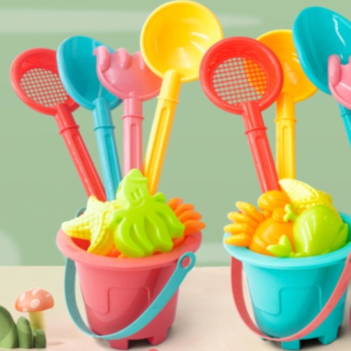 Set Jucării de Plajă cu Găletușă și Unelte Colorate (culoare aleatorie)