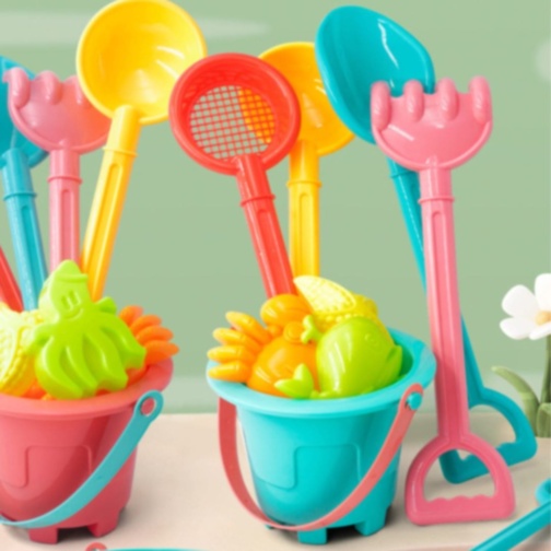Set Jucării de Plajă cu Găletușă și Unelte Colorate (culoare aleatorie)