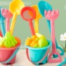Set Jucării de Plajă cu Găletușă și Unelte Colorate (culoare aleatorie)