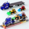 Camion transportor auto cu 2 tractoare utilaje (culoare aleatorie)