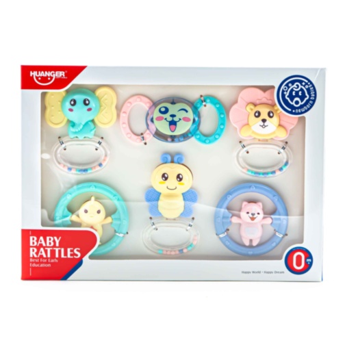 Set 6 Zornăitoare Pastelate, 4 pentru Dentiție