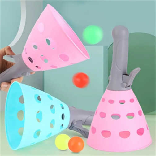 Set Joc Interactiv cu Coșuri de Prindere și Mingi Colorate (culoare aleatorie)