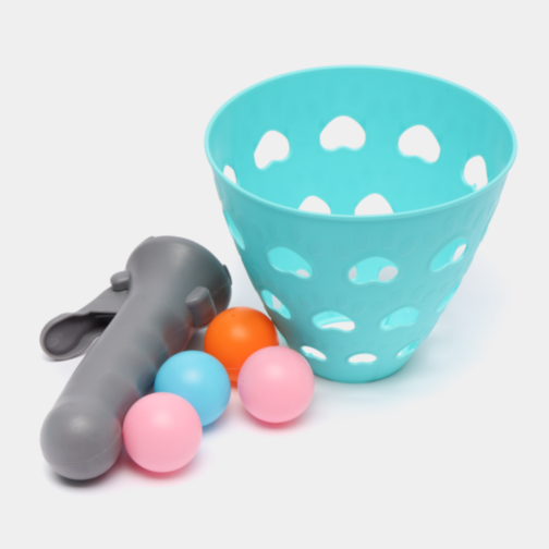 Set Joc Interactiv cu Coșuri de Prindere și Mingi Colorate (culoare aleatorie)