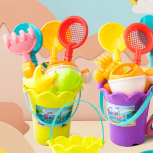 Set de Plajă cu Găletușă, Stropitoare și Forme Marine (culoare aleatorie)