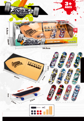 Set 2 Mini Rampe Tech Deck cu 2 Finger Skateboard pentru Degete