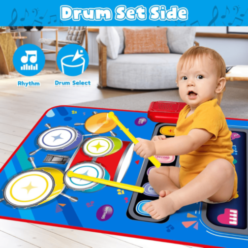 Covoraș Muzical cu Pian și Set de Tobă pentru Copii