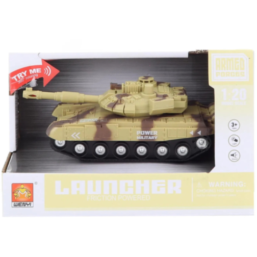Tanc Militar de Jucărie cu Fricțiune și Sunete