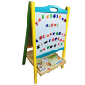 Tablă Educațională Dublă din Lemn | Suprafață Magnetică și Neagră pentru Creta