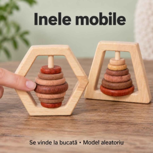 Zornăitoare din lemn natural cu 8 modele diferite