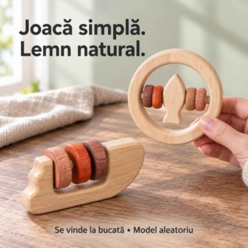 Zornăitoare din lemn natural cu 8 modele diferite