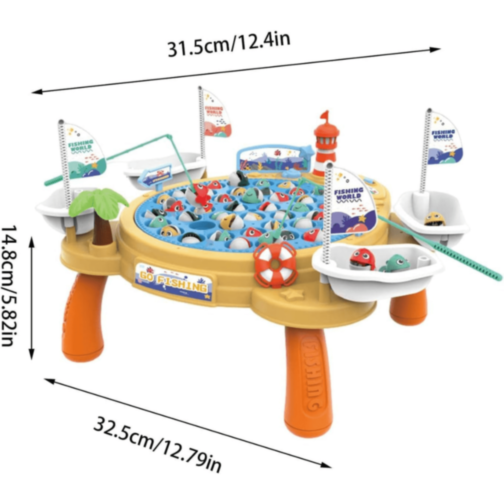 Joc de Pescuit Electric cu 45 Pești și 4 Undițe
