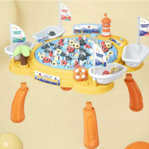 Joc de Pescuit Electric cu 45 Pești și 4 Undițe