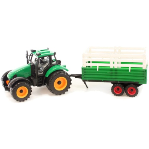 Tractor jucărie pentru copii cu remorcă platformă (culoare aleatorie)