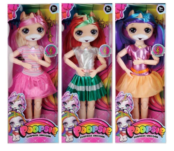 Papușa Poopsie Unicorn care Cântă Melodia Originală, cu Lumini, 45cm