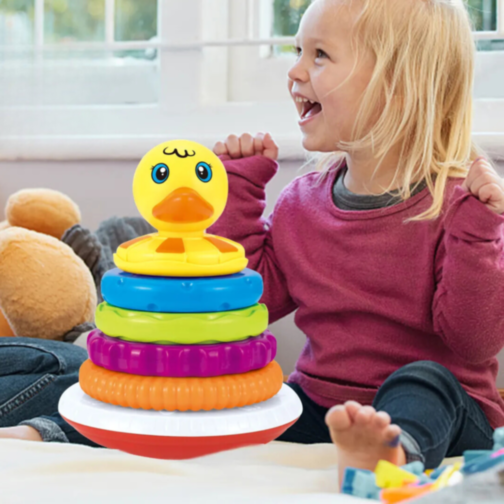 Turn stivuibil cu inele și rață educativă