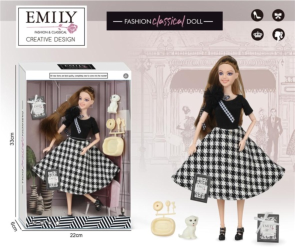 Păpușa Stilată Emily cu Cățel