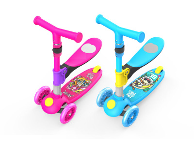 Trotinetă Colorată cu Trei Roți - Design Ergonomic, Scaun și Roți Luminoase | image