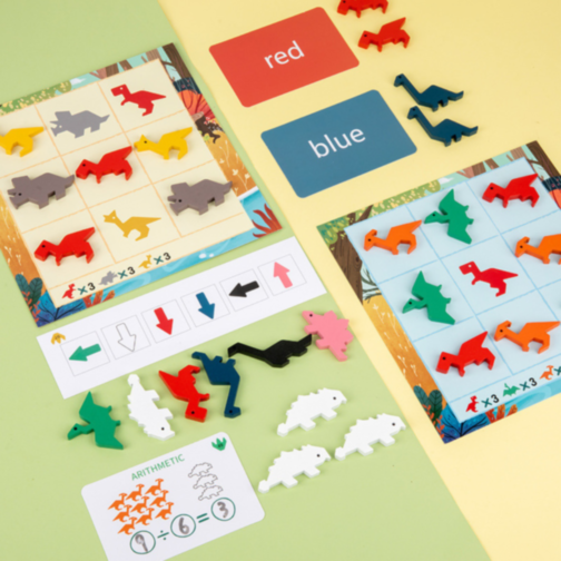 Joc Educativ Rainbow Dinosaur – Logică Matematică și Sortare