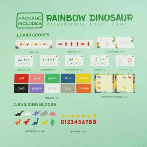 Joc Educativ Rainbow Dinosaur – Logică Matematică și Sortare