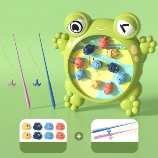 Joc Pescuit Magnetic Broască cu 10 Peștișori