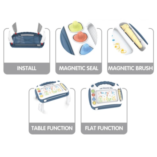 Masă magnetică desen copii cu ștampile și picioare (culoare aleatorie)