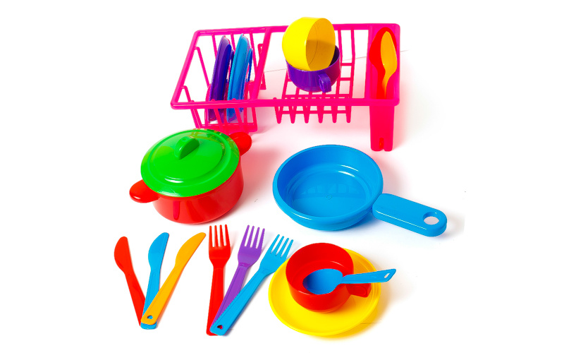 Set de Tacâmuri cu Uscător, 19 Accesorii