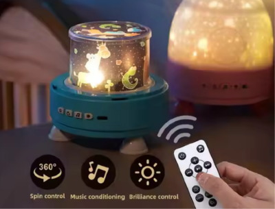 Proiector Lumină Noapte cu Telecomandă – Relaxare și Atmosferă Magică (albastru) | image