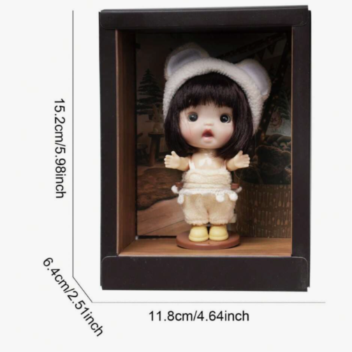 Păpușă Bebe Fetiță cu Căciuliță Urechi și Hăinuțe Pufoase | Jucărie de Colecție și Cadou Adorabil