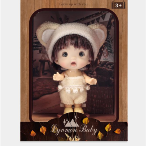 Păpușă Bebe Fetiță cu Căciuliță Urechi și Hăinuțe Pufoase | Jucărie de Colecție și Cadou Adorabil