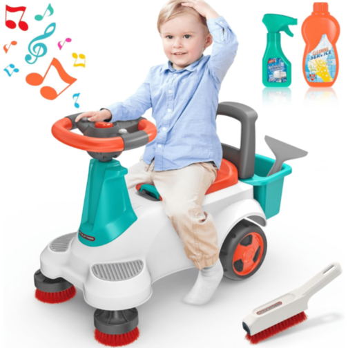 Mașinuță Ride-On de Curățenie cu Accesorii Interactive