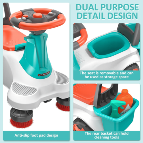 Mașinuță Ride-On de Curățenie cu Accesorii Interactive