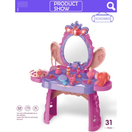 Măsuță de machiaj pentru copii cu lumini și muzică, fără scaun
