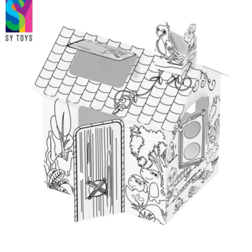 Căsuță interactivă de colorat pentru copii - 79x63x109 cm