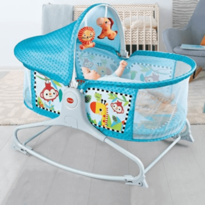 Pătuț Leagăn pentru Bebeluși cu Vibrații, Muzică și Jucării Suspendate – Model Jungle | image
