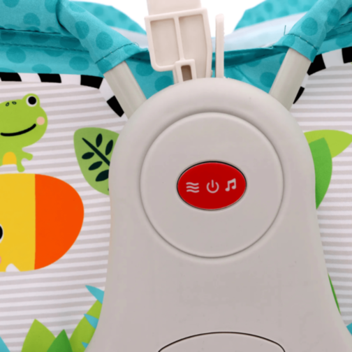 Pătuț Leagăn pentru Bebeluși cu Vibrații, Muzică și Jucării Suspendate – Model Jungle