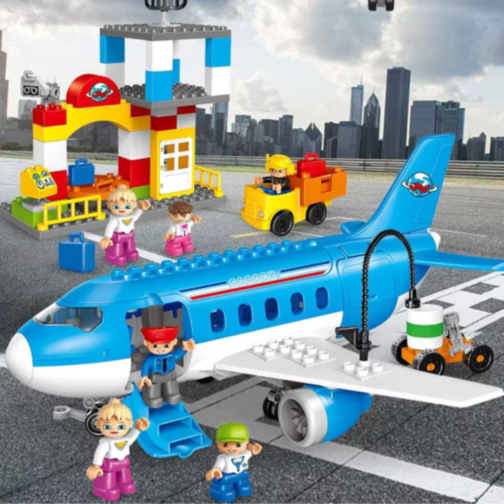 Set de Construcție Avion și Aeroport cu Mini-Figurine pentru Joacă Creativă