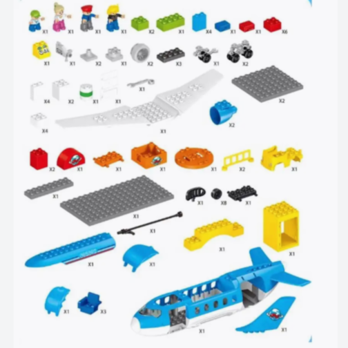 Set de Construcție Avion și Aeroport cu Mini-Figurine pentru Joacă Creativă