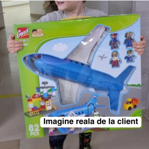 Set de Construcție Avion și Aeroport cu Mini-Figurine pentru Joacă Creativă
