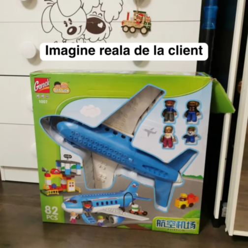 Set de Construcție Avion și Aeroport cu Mini-Figurine pentru Joacă Creativă