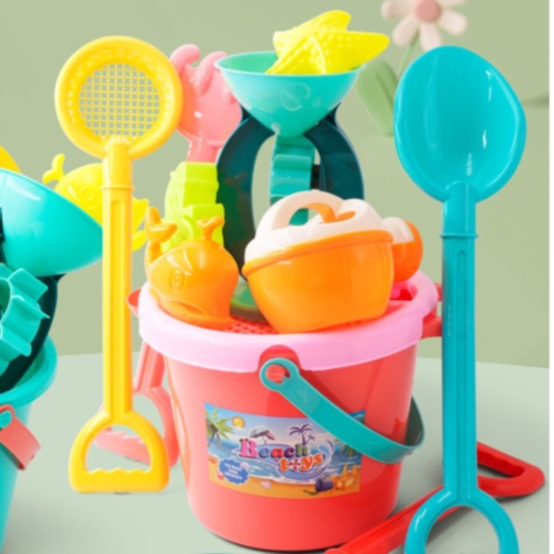 Set Mare de Plajă cu Găletușă, Roată de Apă și Forme Marine (culoare aleatorie)