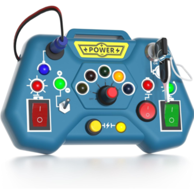 Busy Board Montessori cu Lumini LED – Consolă Interactivă de Joacă și Învățare | image