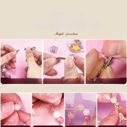 Set Bijuterii DIY Fetițe 3 în 1 cu Mărgele Colorate