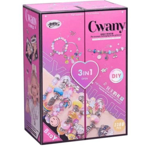 Set Bijuterii DIY Fetițe 3 în 1 cu Mărgele Colorate