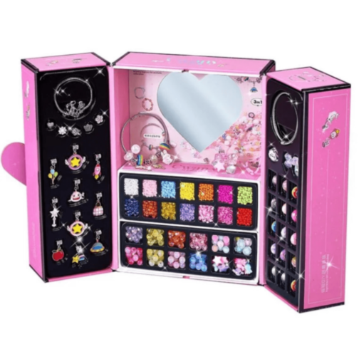 Set Bijuterii DIY Fetițe 3 în 1 cu Mărgele Colorate