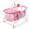 Pătuț Tip Leagăn cu Baldachin, Vibrații și Jucării Suspendate – Roz