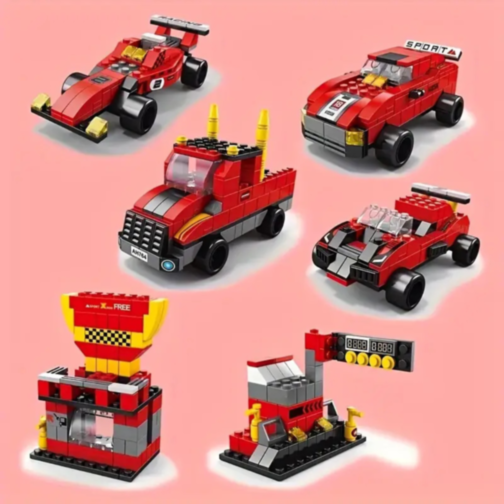 Set de Construcție Echipa de Curse 6 în 1 – 1000 Piese