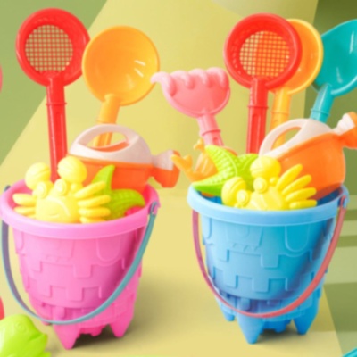 Set de Plajă cu Găletușă Texturată, Ustensile și Forme (culoare aleatorie) | image